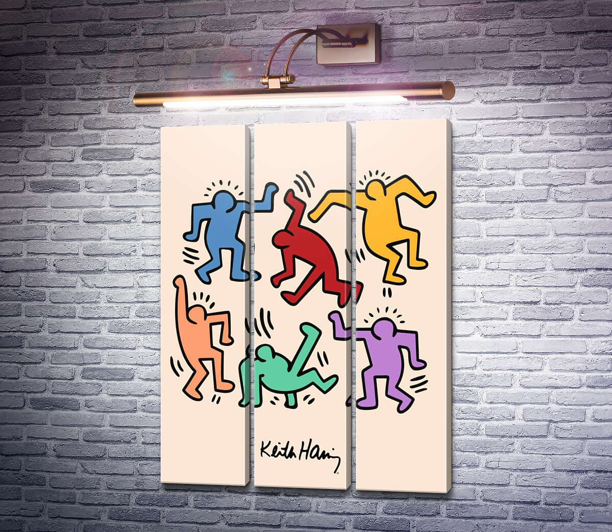 Модульная картина Танцующие человечки (Модуль №2) Кит Харинг (Keith Haring) Модульная картина Танцующие человечки (Модуль №2) Кит Харинг (Keith Haring)