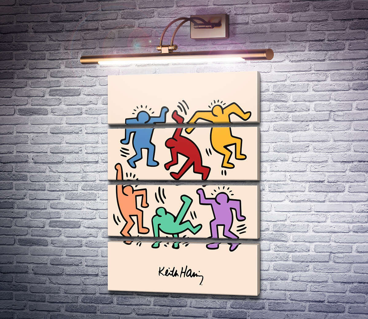 Модульна картина Танцюючі чоловічки (Модуль №22) Кіт Харінг (Keith Haring)