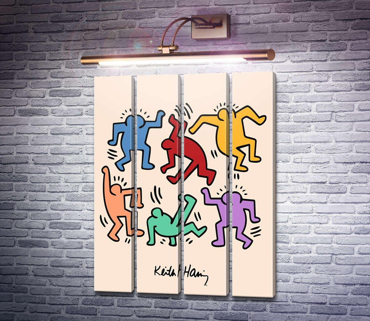 Модульная картина Танцующие человечки (Модуль №24) Кит Харинг (Keith Haring)