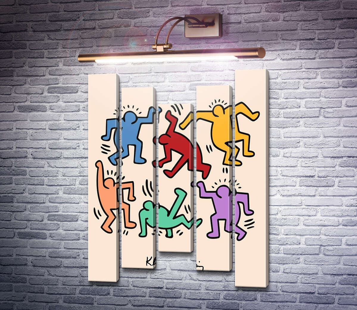 Модульна картина Танцюючі чоловічки (Модуль №27) Кіт Харінг (Keith Haring)