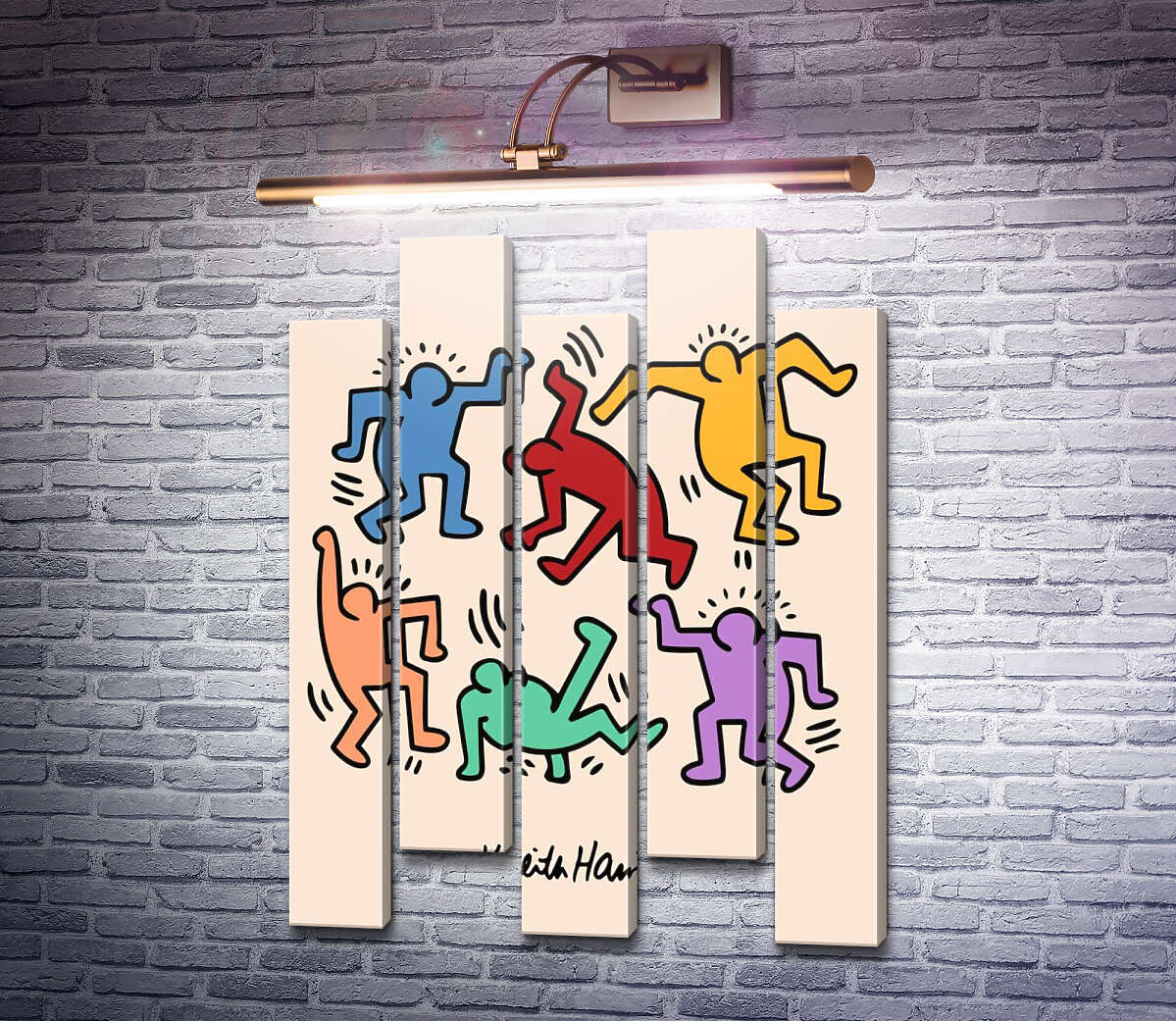 Модульна картина Танцюючі чоловічки (Модуль №30) Кіт Харінг (Keith Haring)