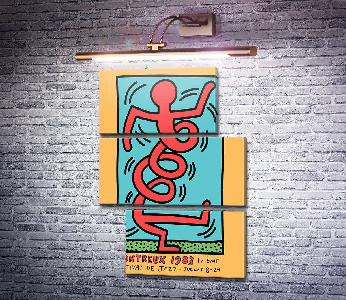Модульная картина Человек-пружина (Модуль №16) Кит Харинг (Keith Haring)