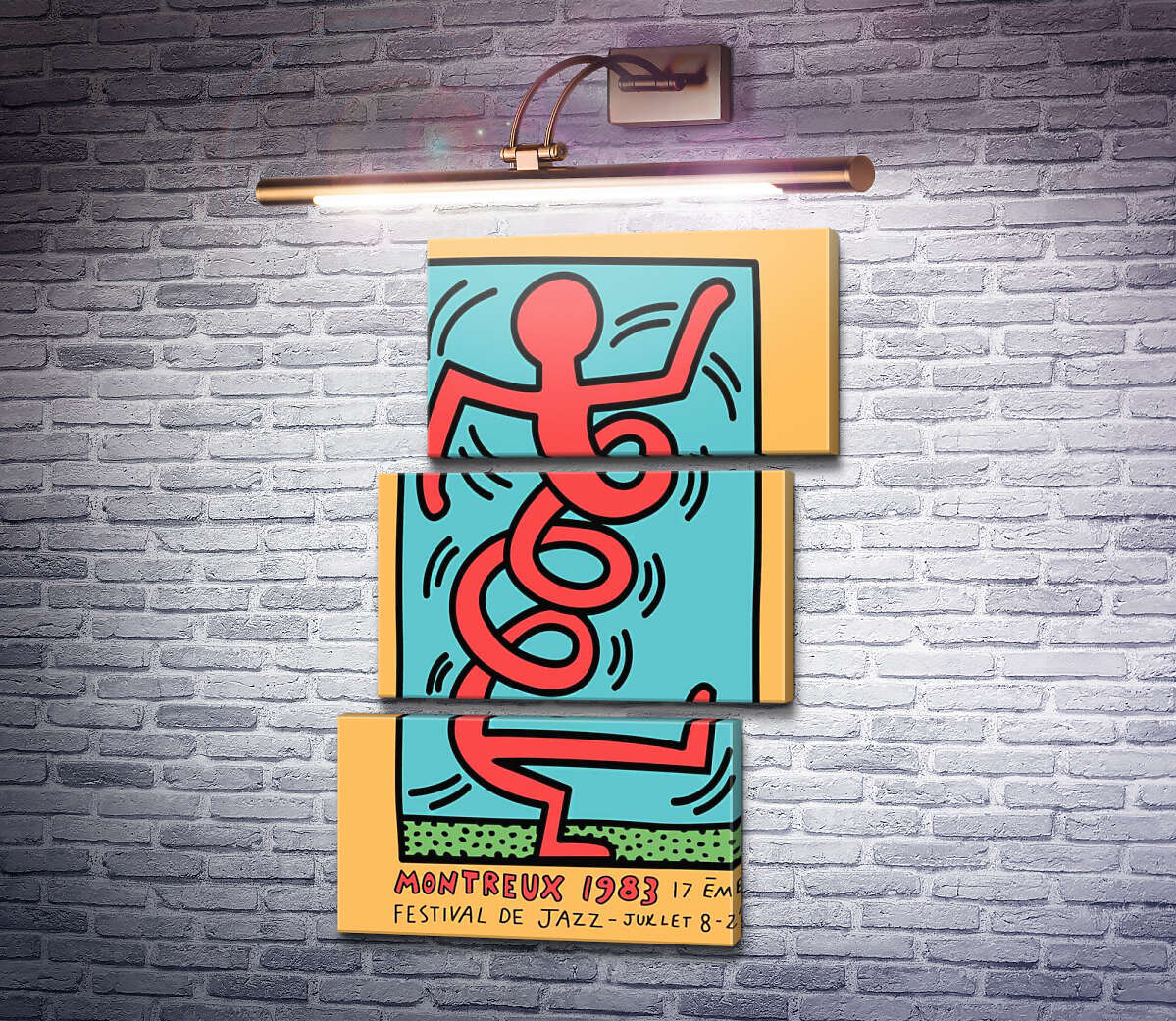 Модульна картина Людина-пружина (Модуль №17) Кіт Харінг (Keith Haring)
