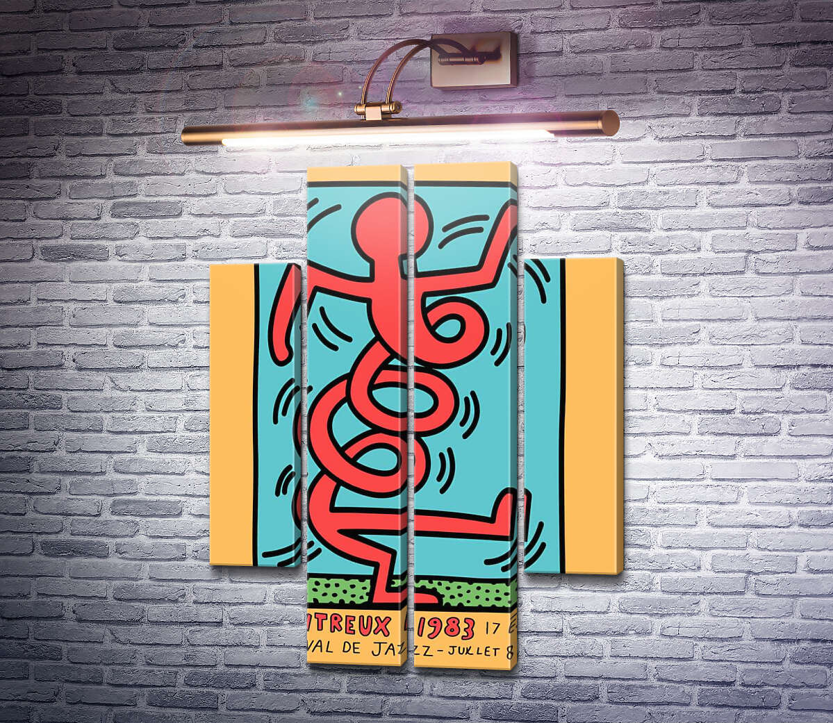 Модульная картина Человек-пружина (Модуль №20) Кит Харинг (Keith Haring) Модульная картина Человек-пружина (Модуль №20) Кит Харинг (Keith Haring)