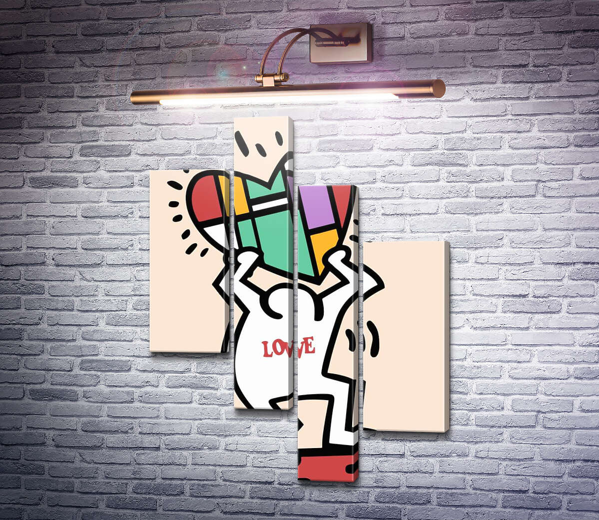 Модульная картина Дарю любовь (Модуль №21) Кит Харинг (Keith Haring) Модульная картина Дарю любовь (Модуль №21) Кит Харинг (Keith Haring)