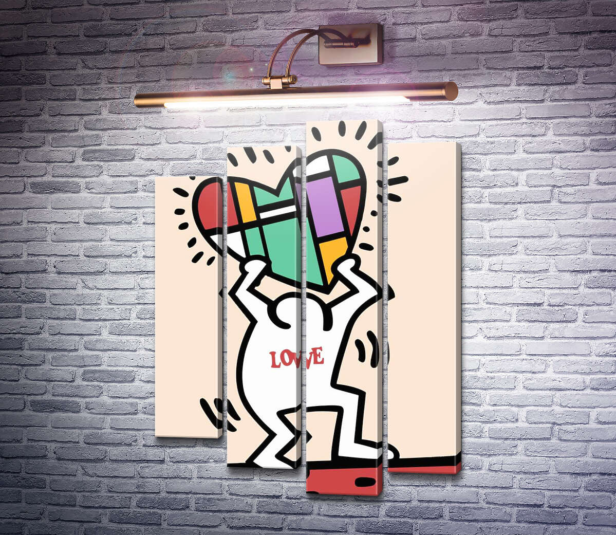 Модульна картина Дарую кохання (Модуль №3) Кіт Харінг (Keith Haring) Модульна картина Дарую кохання (Модуль №3) Кіт Харінг (Keith Haring)