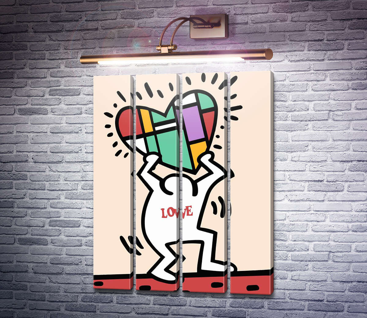 Модульная картина Дарю любовь (Модуль №24) Кит Харинг (Keith Haring) Модульная картина Дарю любовь (Модуль №24) Кит Харинг (Keith Haring)