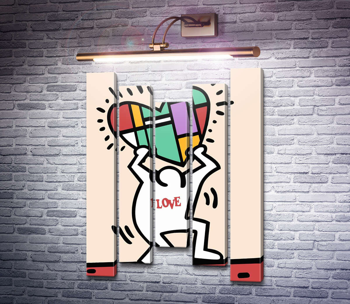 Модульная картина Дарю любовь (Модуль №27) Кит Харинг (Keith Haring) Модульная картина Дарю любовь (Модуль №27) Кит Харинг (Keith Haring)