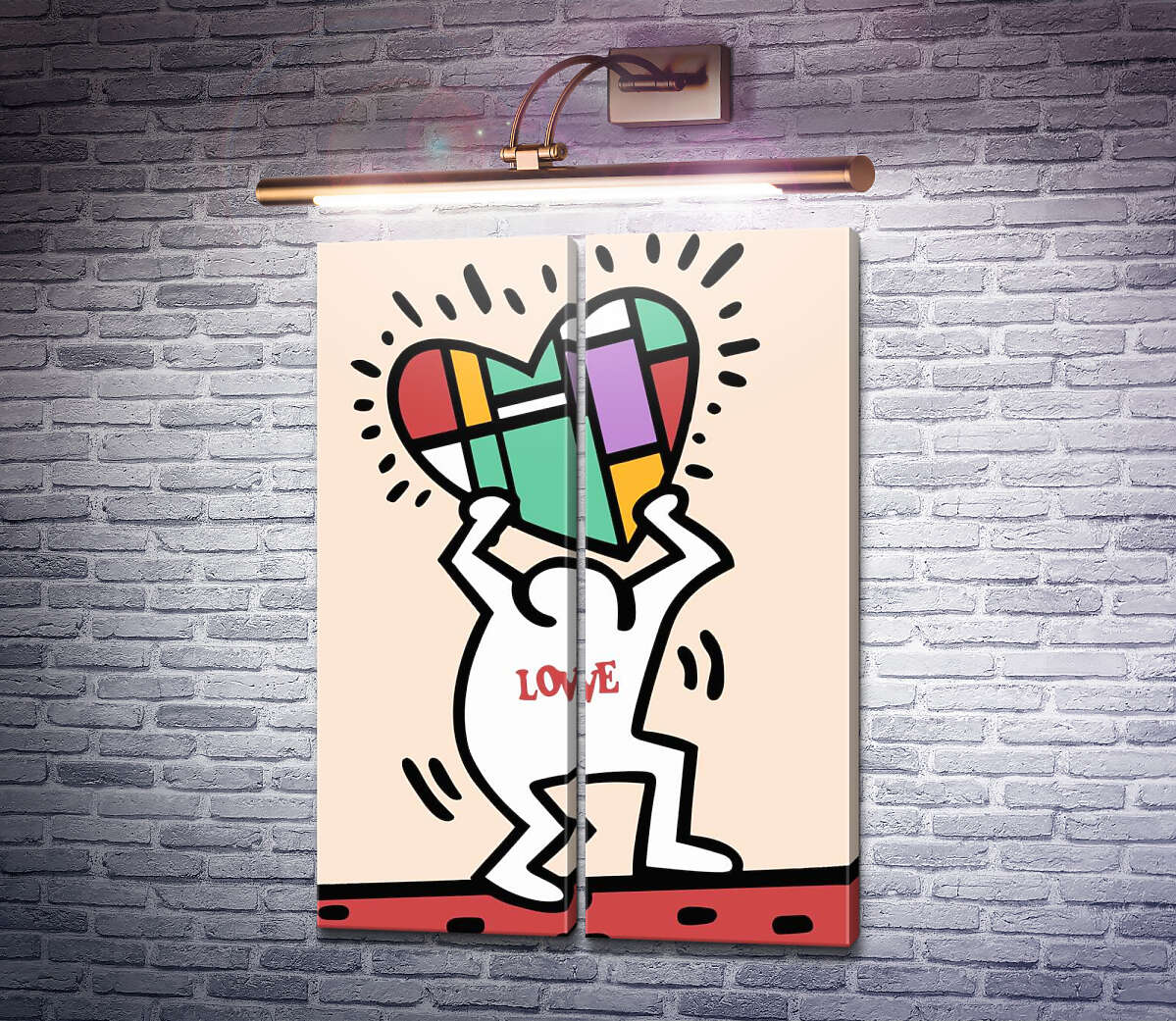 Модульная картина Дарю любовь (Модуль №6) Кит Харинг (Keith Haring) Модульная картина Дарю любовь (Модуль №6) Кит Харинг (Keith Haring)