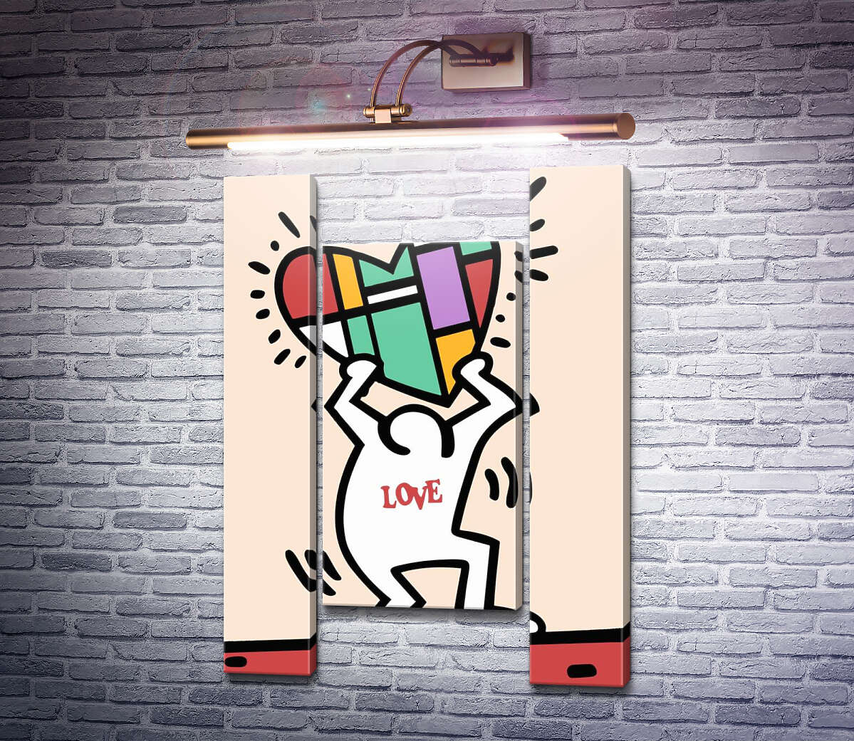 Модульная картина Дарю любовь (Модуль №11) Кит Харинг (Keith Haring) Модульная картина Дарю любовь (Модуль №11) Кит Харинг (Keith Haring)