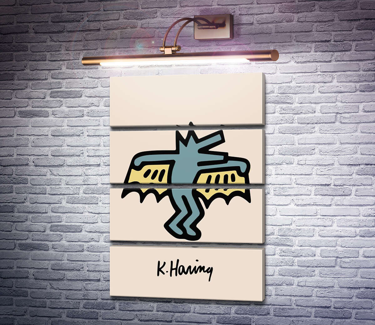 Модульна картина Вовк із крилами (Модуль №22) Кіт Харінг (Keith Haring)