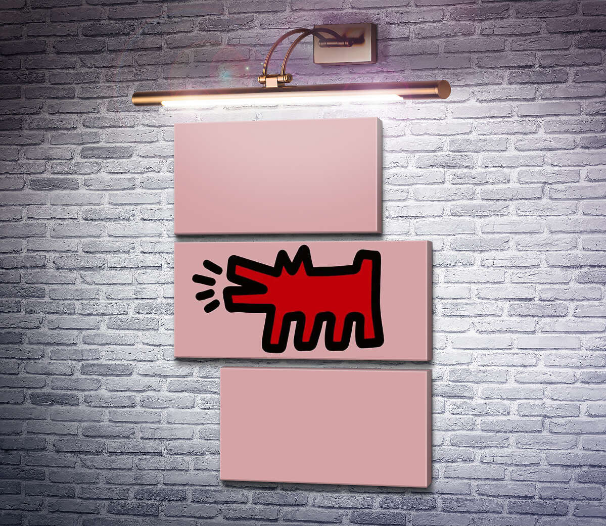 Модульна картина Злий червоний вовк (Модуль №16) Кіт Харінг (Keith Haring)
