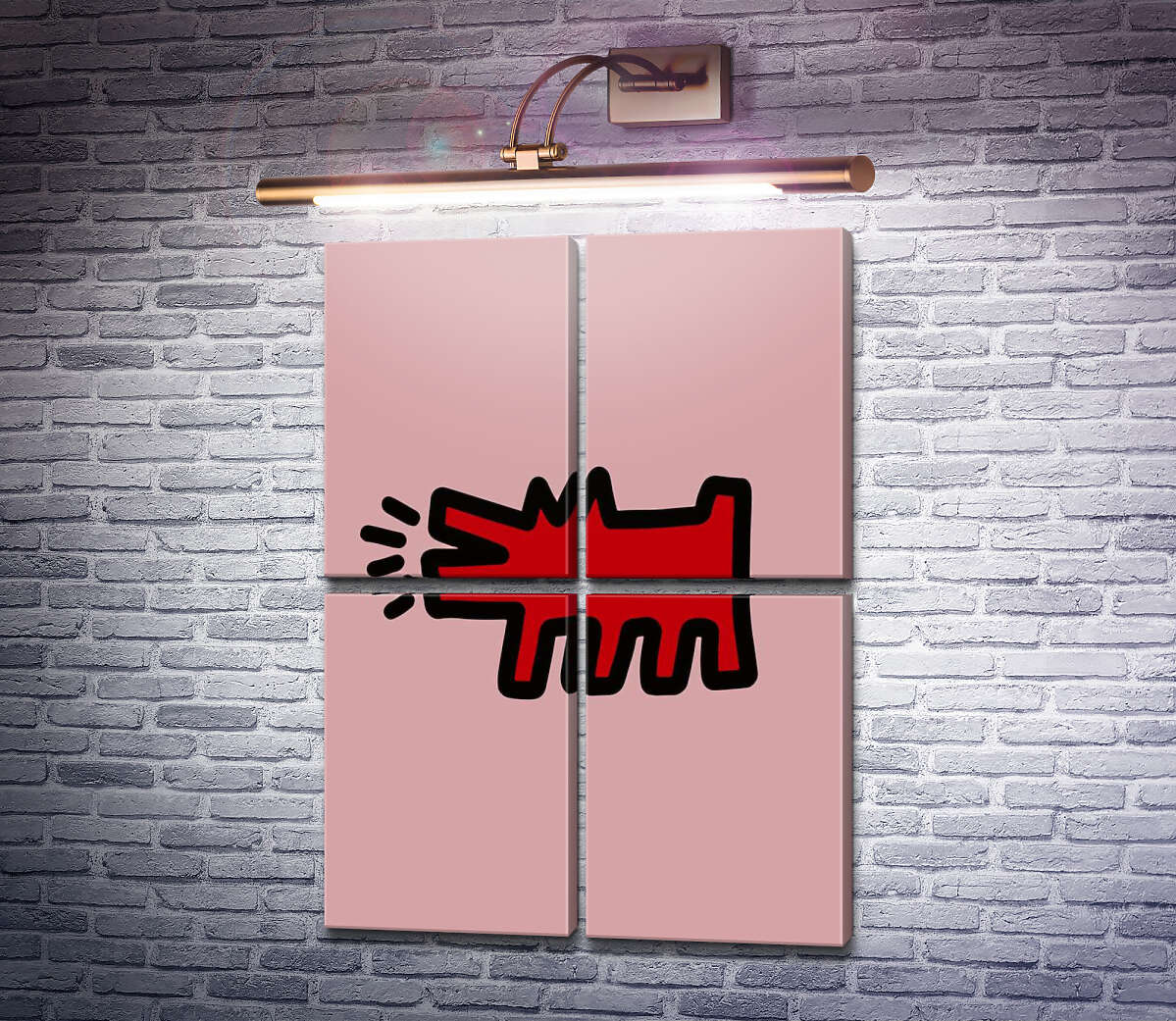 Модульна картина Злий червоний вовк (Модуль №25) Кіт Харінг (Keith Haring)