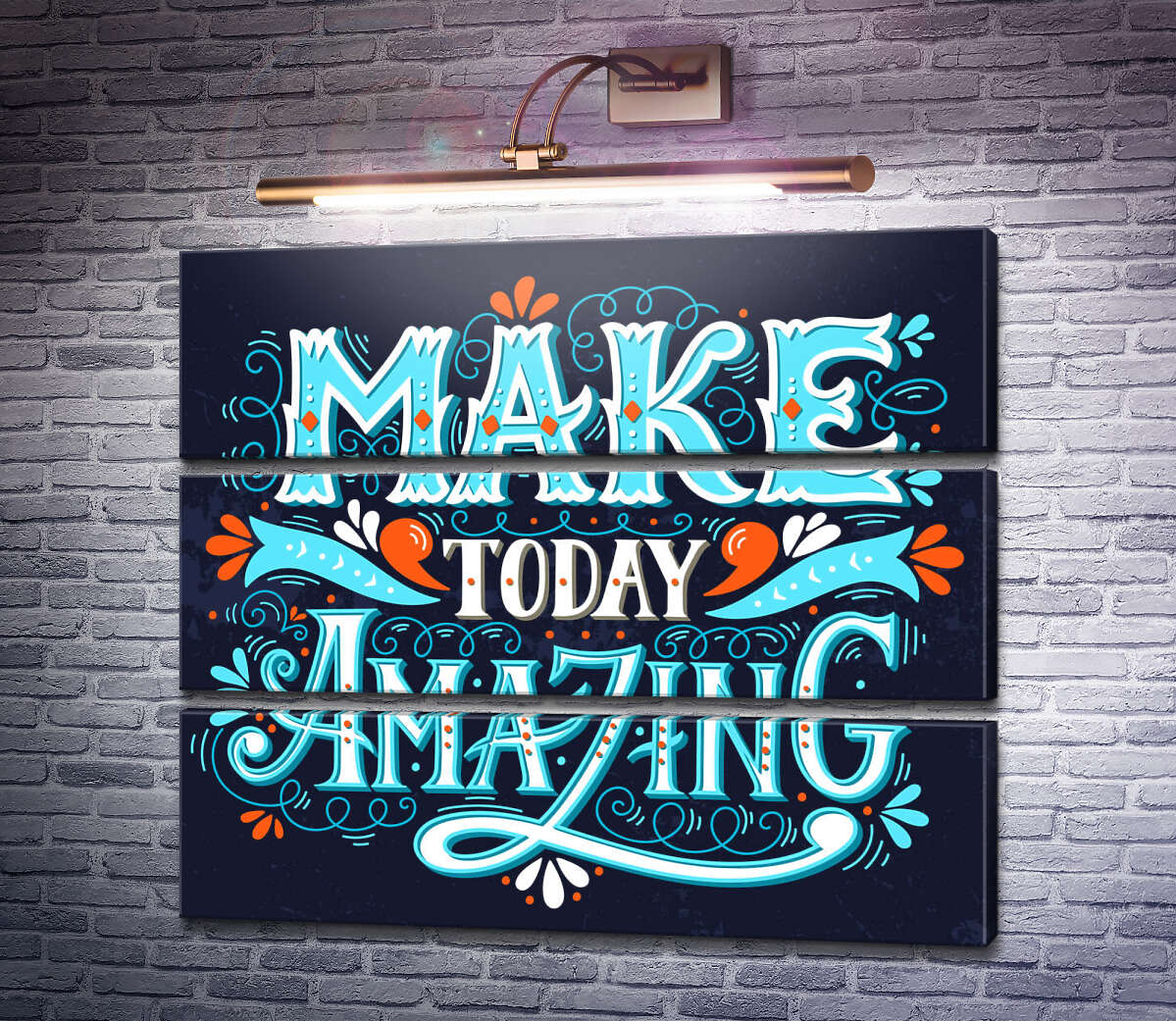 Модульная картина Небесная бирюза букв фразы "make today amazing" (Модуль №15) Модульная картина Небесная бирюза букв фразы "make today amazing" (Модуль №15)