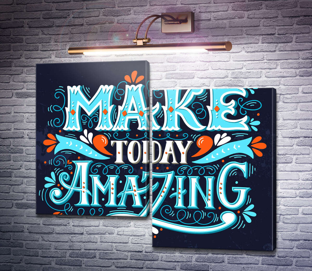 Модульна картина Небесна бірюза літер фрази "make today amazing" (Модуль №9) Модульна картина Небесна бірюза літер фрази "make today amazing" (Модуль №9)
