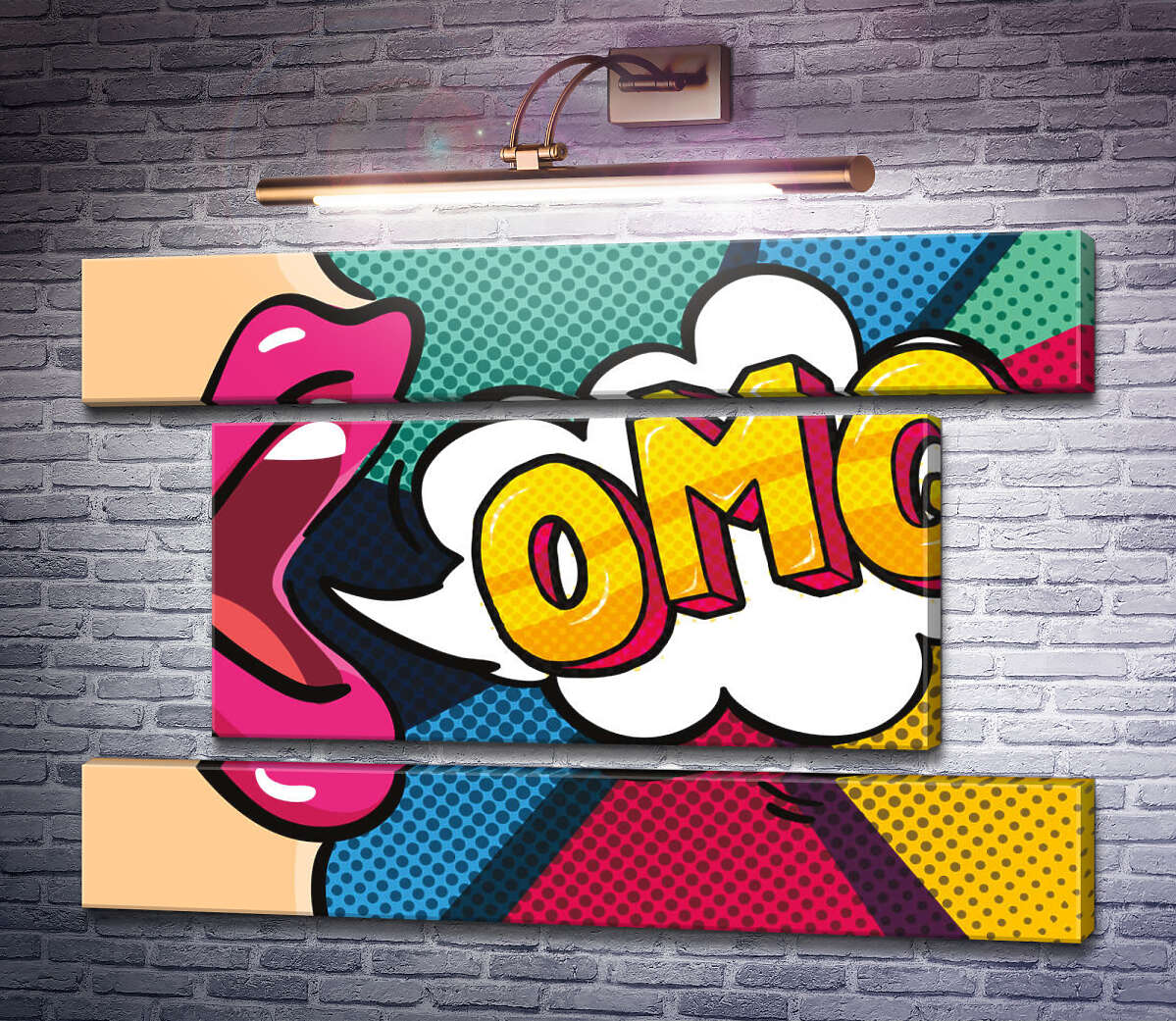 Модульная картина Фраза OMG и губы (Модуль №18) Модульная картина Фраза OMG и губы (Модуль №18)