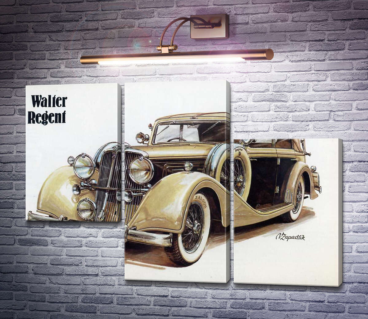 Модульная картина Кремовый блеск автомобиля Walter Regent (Модуль №13)