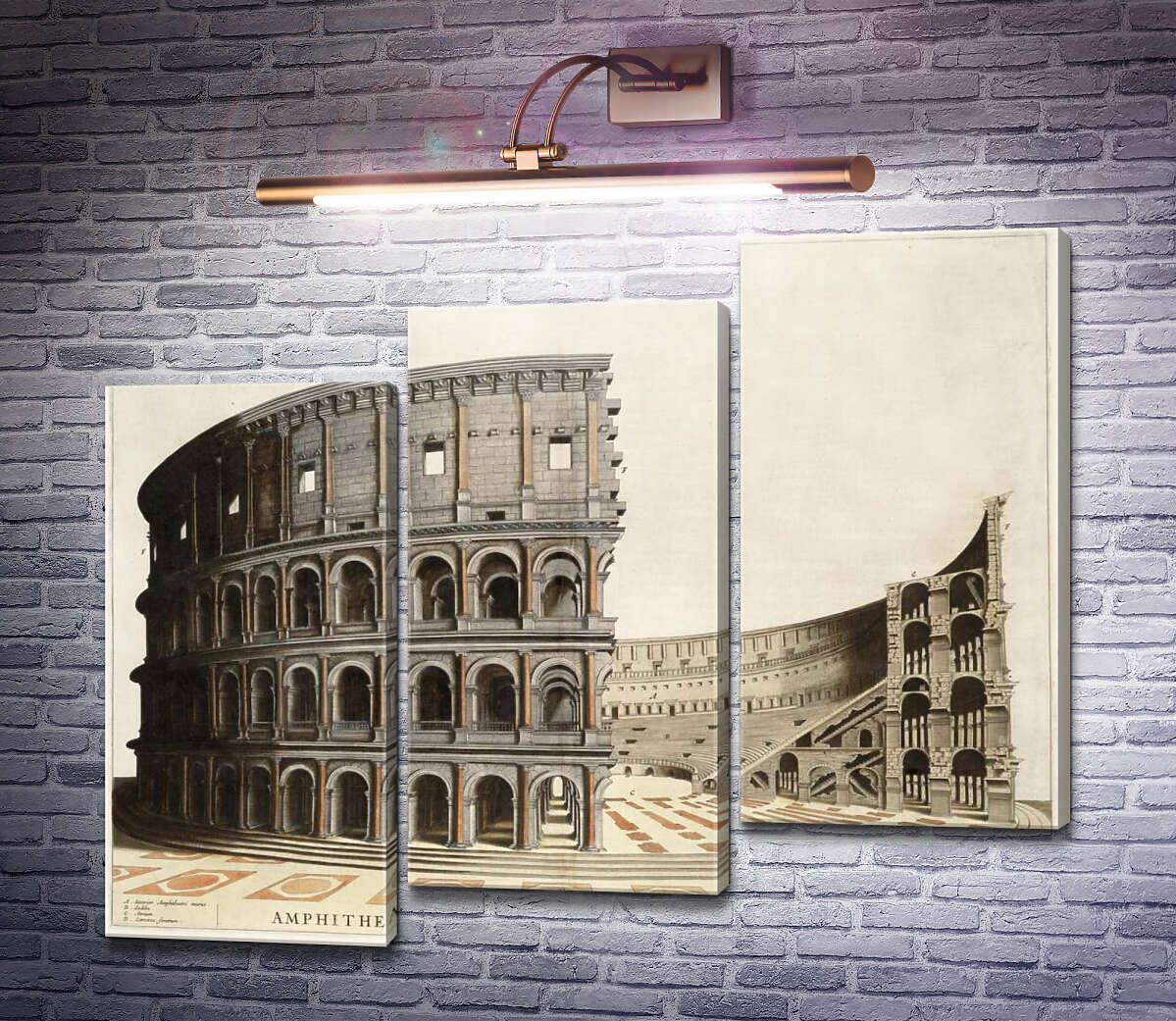 Модульная картина Строение римского Колизея (Colosseum) в разрезе (Модуль №14)
