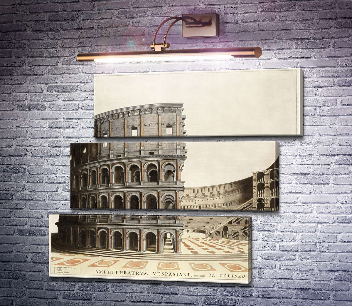 Модульная картина Строение римского Колизея (Colosseum) в разрезе (Модуль №17)