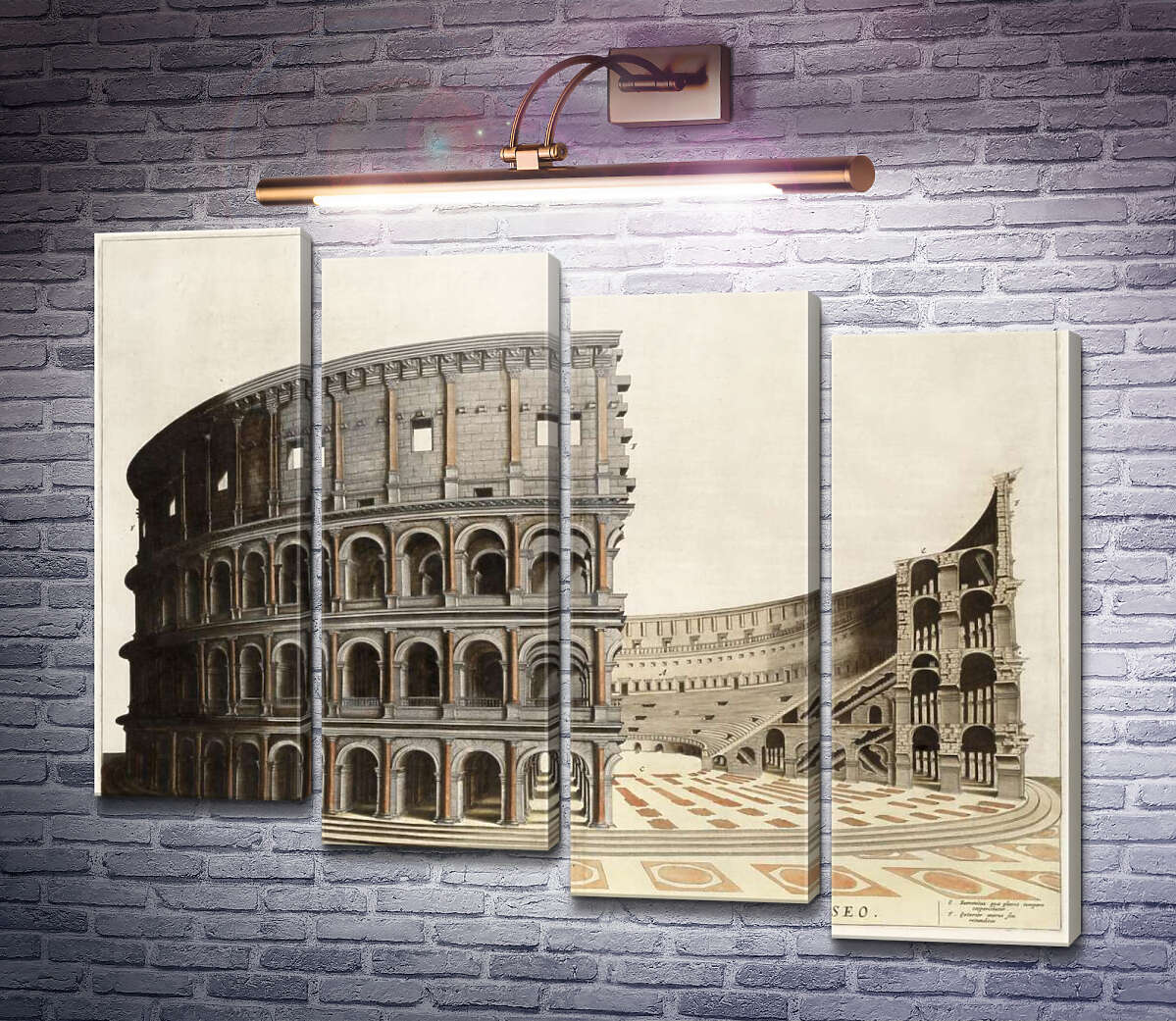 Модульная картина Строение римского Колизея (Colosseum) в разрезе (Модуль №19)