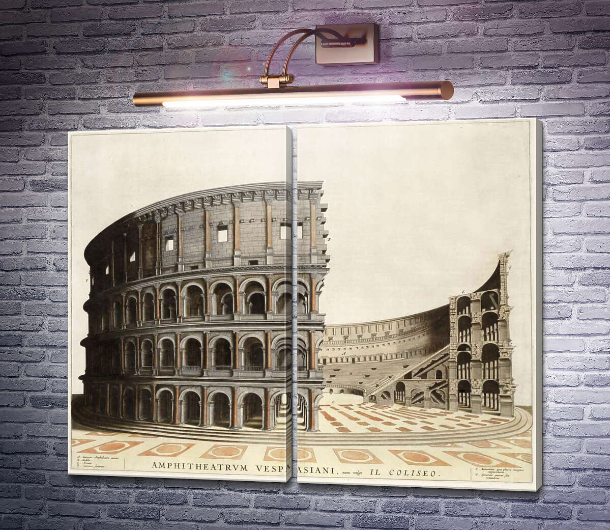 Модульна картина Будова римського Колізею (Colosseum) в розрізі (Модуль №6) Модульна картина Будова римського Колізею (Colosseum) в розрізі (Модуль №6)