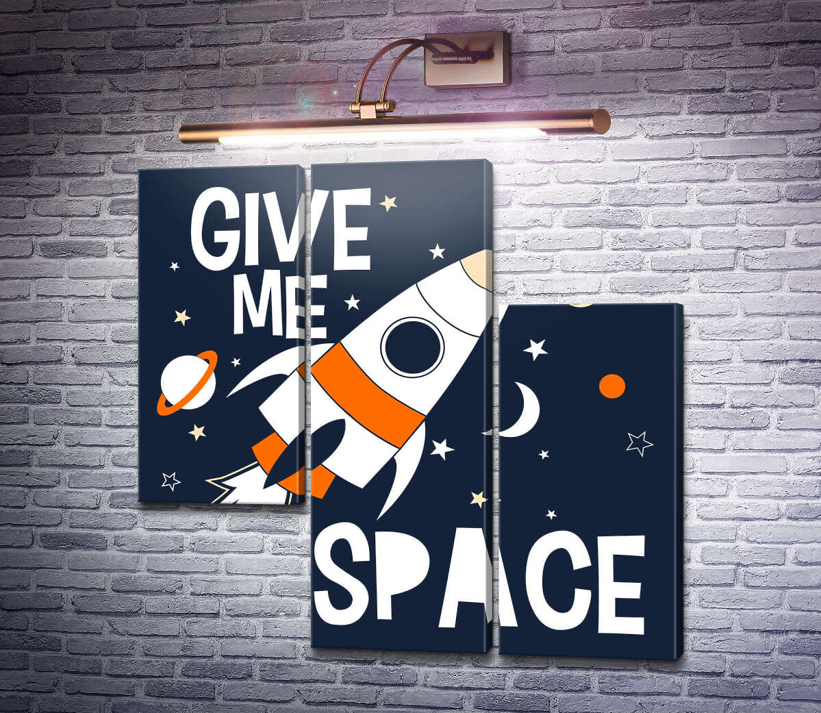 Модульная картина Ракета и космос: "Give me space" (Модуль №13)