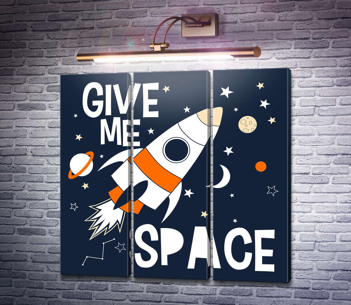 Модульная картина Ракета и космос: "Give me space" (Модуль №2)