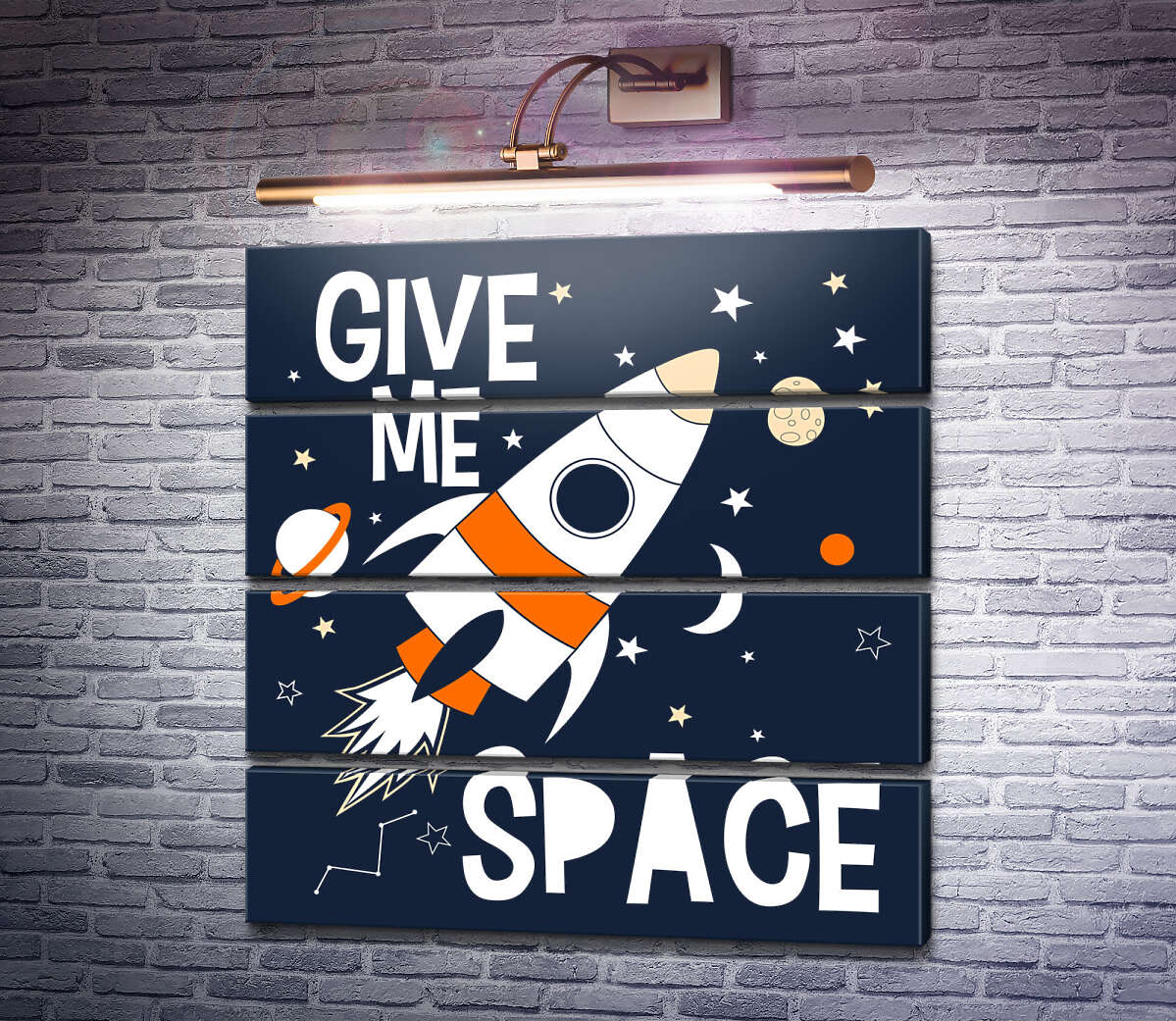 Модульная картина Ракета и космос: "Give me space" (Модуль №22) Модульная картина Ракета и космос: "Give me space" (Модуль №22)