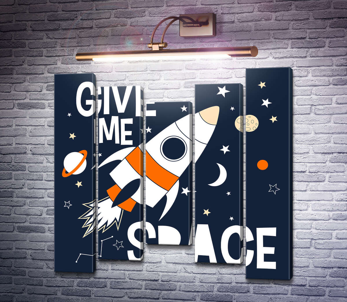 Модульная картина Ракета и космос: "Give me space" (Модуль №27)