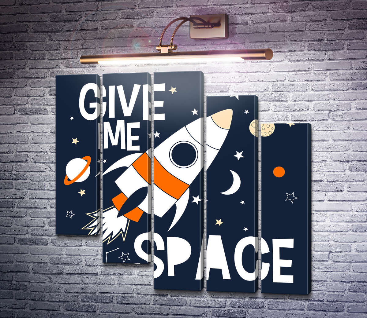 Модульная картина Ракета и космос: "Give me space" (Модуль №28) Модульная картина Ракета и космос: "Give me space" (Модуль №28)