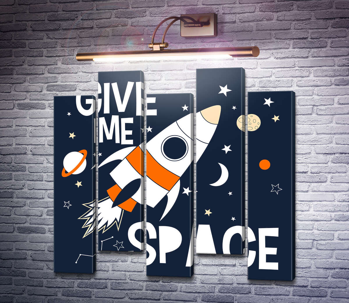 Модульная картина Ракета и космос: "Give me space" (Модуль №30)