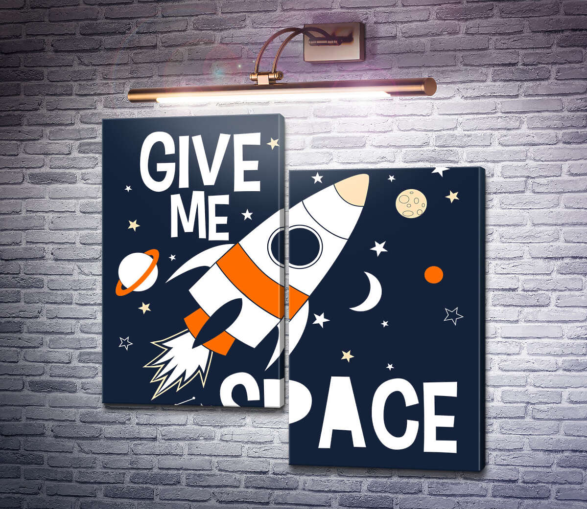 Модульна картина Ракета та космос: "Give me space" (Модуль №9) Модульна картина Ракета та космос: "Give me space" (Модуль №9)