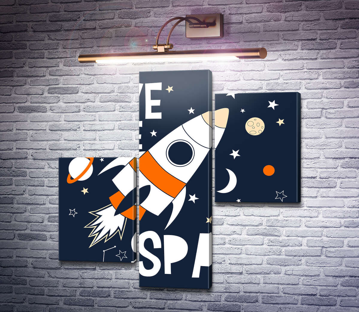 Модульная картина Ракета и космос: "Give me space" (Модуль №12) Модульная картина Ракета и космос: "Give me space" (Модуль №12)